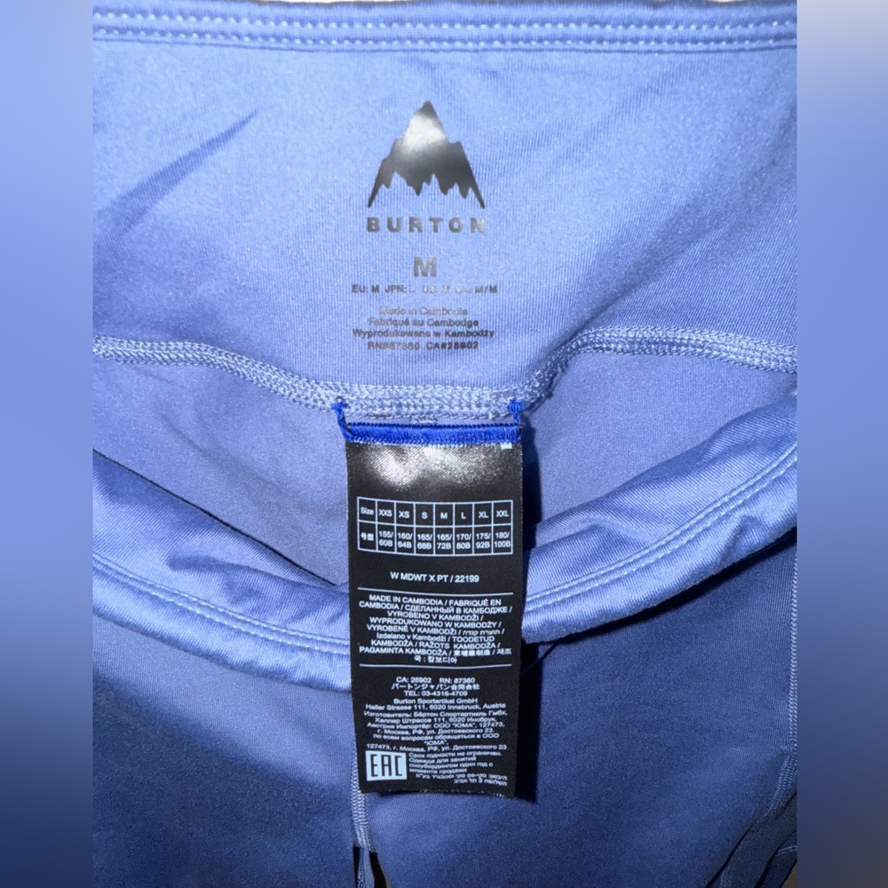 Burton Midweight X Base Layer Thermal Pants Womens Size Medium Blue Outdoor Ski - Picture 5 of 8